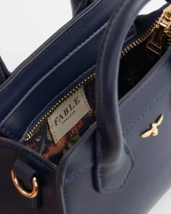 Cross Body Bags|Tote Bags-Fable England Wolf Garden Mini Navy Tote