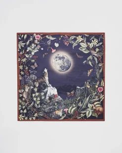 Square Scarves-Fable England Wolf Garden Narrative Square Scarf