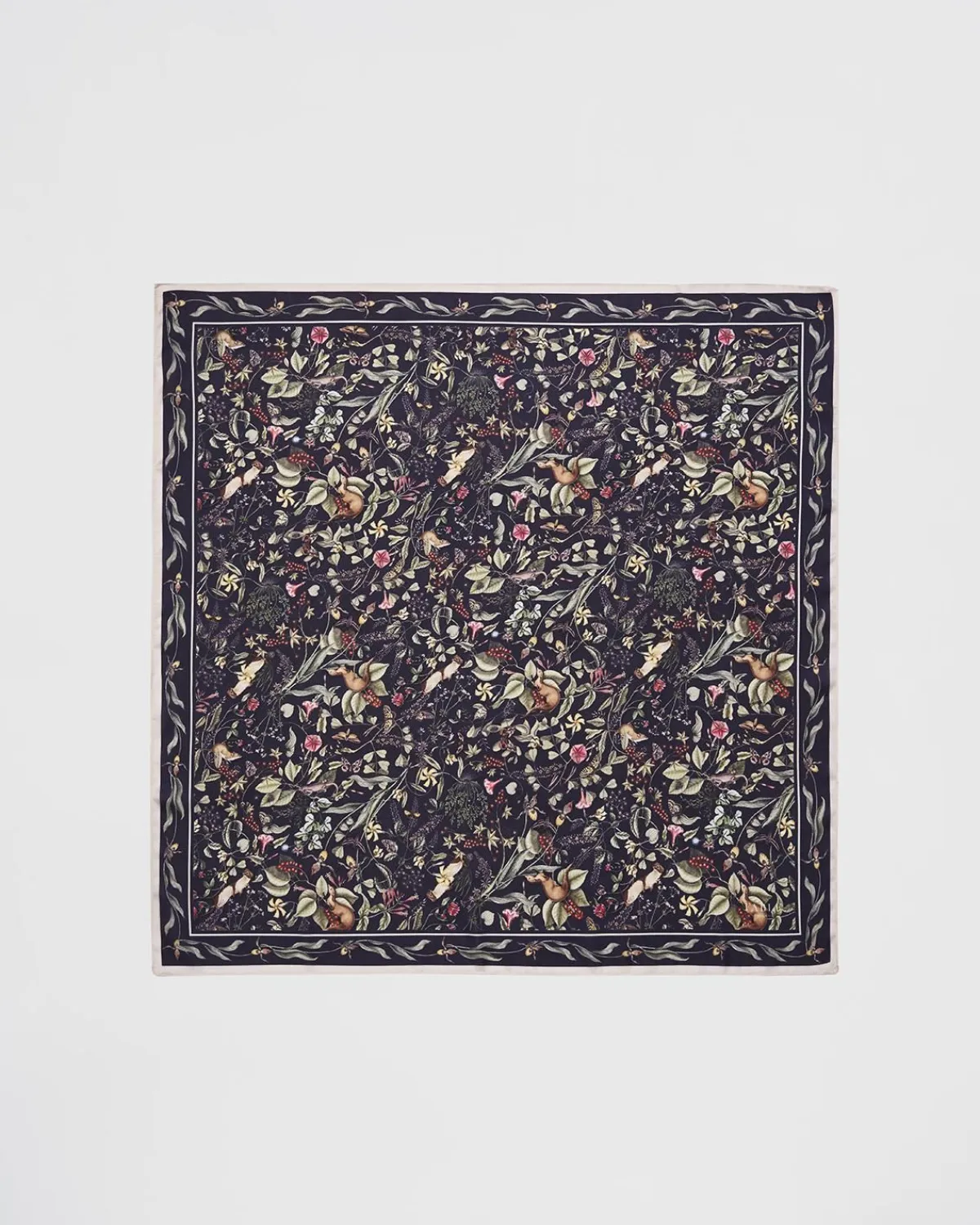Square Scarves-Fable England Wolf Garden Navy Square Scarf