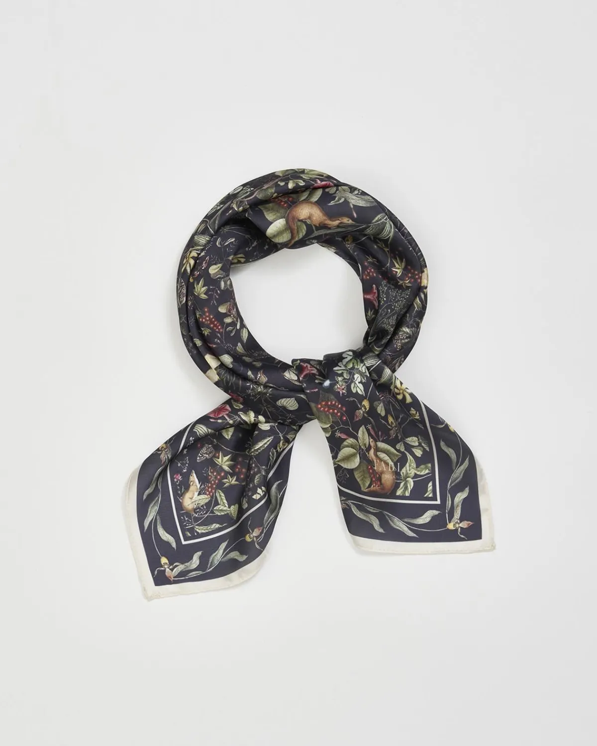 Square Scarves-Fable England Wolf Garden Navy Square Scarf
