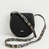Cross Body Bags-Fable England Woodland Toile Saddle Bag - Black