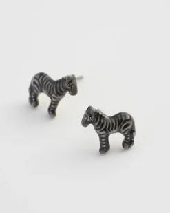 Earrings-Fable England Zebra Stud Earrings
